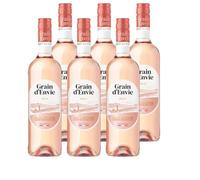 Grain d'Envie Rosé Sans Alcool 0,5% - Boisson à Base de Vin Désalcoolisé - Lot de 6 Bouteilles x 75cl - Vin Sans Alcool Rosé Apéritif Fruité Convivial