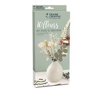 Graine Créative 10 Fleurs en Bois à décorer 24 cm