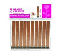 Lot de 10 meches à bougie en bois Larg. 2 cm Rose G