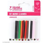 Graine Créative 10 Mini Canes pâte polymère à trancher 5 x 0,5 cm - Animaux