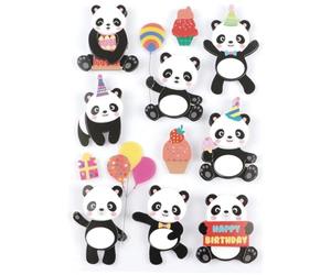 GRAINE CREATIVE 11 Stickers Pandas Effet 3D 40mm