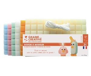 GRAINE CREATIVE 138100 Bougie à Modeler Cire Multicolore 21 x 6,5 x 12 cm