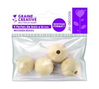 GRAINE CREATIVE 4 Perles en bois 30mm