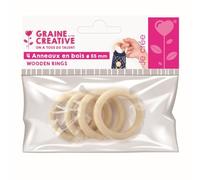 GRAINE CREATIVE Anneaux en Bois 5,5 cm 4 pièces
