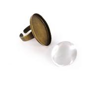 Graine Créative Bague Ovale 25x18mm + Cabochon