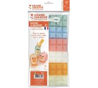Graine Créative - Bougie à modeler 6 barres Couleurs pastel 240 g