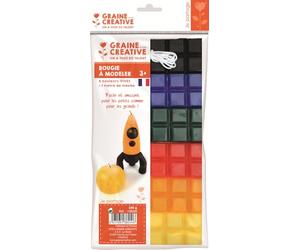 Graine Créative Cire à Bougie 6 Couleurs primaires 240 g + mèche