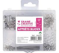 Graine Créative Coffret d'apprêts à Bijoux argentés x 400