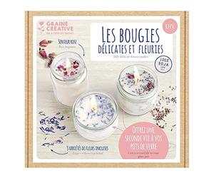 Graine Créative - Coffret De Création Bougies DIY - Collection Les Bougies Délicates et Fleuries - Parfum à la Rose - Poids Net 500g
