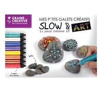 Graine Creative Coffret Mon Atelier Slow & Art / 8 Crayons + 5 Galets Gris Ø 30-50mm