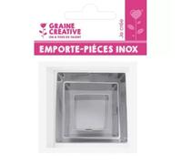 Graine Créative - emporte-pièces métal Carré 3 pièces