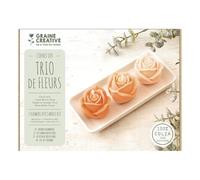 Kit bougies - GRAINE CREATIVE - Trio fleurs rose - 120g cire colza - 10ml senteurs - Mixte