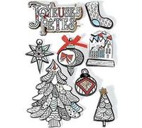 Graine Créative Loisirs Créatifs - Stickers Décorations Adhésives 3D - Noël Hiver Blanc Blanc G