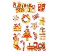 Graine Créative Loisirs Créatifs - Stickers Métallisés - Noël Rouge et Or Rouge G
