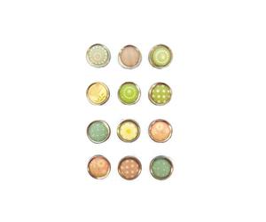 GRAINE CREATIVE Magnet époxy Mini Ø12mm Printemps 12 pièces