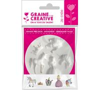 Graine Creative Mini Moule Silicone Licorne Princesse Ø 70 Mm