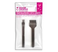 GRAINE CREATIVE Perforateur 2 et 6 dents pour FIMO CUIR