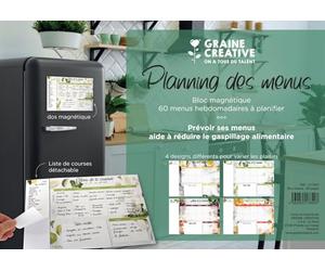 GRAINE CREATIVE Planning magnétique Mes menus et ma liste de Course