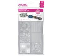 Graine créative – Pochoir pour pâte polymère – Géométrique – Sérigraphie – 11,4 x 15,3 cm