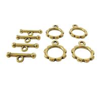 GRAINE CREATIVE Sachet De 4 Fermoirs Anneaux + T Vieil Or