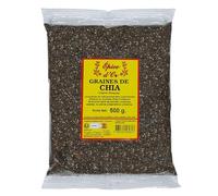 Graine De Chia 500g - Epice d'Or, 100% Naturel, Sans Additifs, Sans Arôme Artificiel, Sans Conservateur