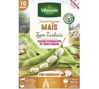 Graine - Vilmorin - Haricot Grimpant à Ecosser Maïs (type Tarbais) - 10 m
