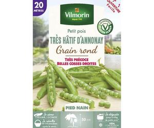 Graine - Vilmorin - Pois Nain à Grain Rond Très Hâtif d' Annonay - 20 m