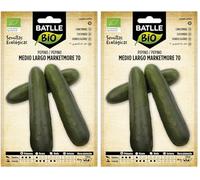 Graines Bio de Batlle - Concombre Marketmore 70 (4g), vert foncé (Lot de 2)