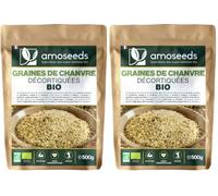 Graines de Chanvre Décortiquées BIO 500g | Européennes | Protéines, Oméga 3 (Lot de 2)