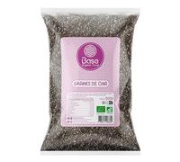 Graines de Chia Bio 500G | Vegan | Conditionné en France | Cuisine | Desserts | Pâtisserie | Neutre en goût | Sans OGM | BASE ORGANIC FOOD