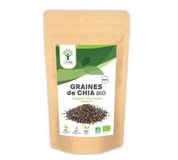 Graines De Chia Bio - Bioptimal - Superaliment - Omega 3 Protéines Calcium Fibres - Digestion Minceur Transit - 100% Graine De Chia Premium Crue - Conditionné En France - Certifié Par Ecocert - 150 G