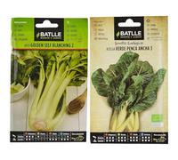 Graines de légumes Batlle - céleri doré Self Blanching 2 (10000 graines) & Graines biologiques - Bette à carde à carde et côtes blanches (360 graines - biologiques)
