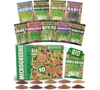 Graines germées bio en Kit de Nutri-Mix-Graines germées-10 variétés de germées saines-culture facile en pot ou en terrine-Lot de 10