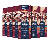 Lavazza, Tales of Napoli, Café en Grains, 1.5 kg, pour les Machines à Café Automatiques, Notes de Cacao et de Caramel, Arabica et Robusta, Intensité 9/10, Torréfaction Foncée, 6 x 250g