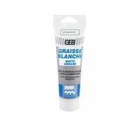 GEB Graisse blanche sans savon, spécial contact alimentaire pour lubrification des articulations, roulements, machines à café. Absence totale de toxicité. Tube 125ml