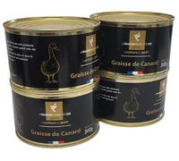 Graisse de canard par lot de 4 - Conserves de 340 g de qualité supérieure - Origine Sud Ouest de la France