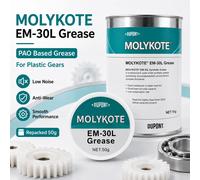 Graisse synthétique PAO MOLYKOTE EM-30L EM-50L EM-60L, graisse blanche pour engrenages en plastique, faible bruit, anti-usure EM30L 50G