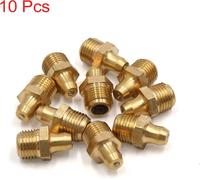 Graisseur Droit 10mm Filetage Mâle Laiton Hydraulique Graissage Raccord 10Pcs Doré