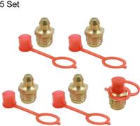 Graisseur Droit M10x1 Raccords Graisseur Laiton avec Bouchon Anti-poussière 5set