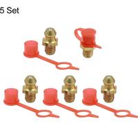 Graisseur Droit M6x1 Raccords Graisseur Laiton avec Bouchon Anti-poussière 5set