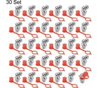 Graisseur M8x1 Coudé 45° Raccord Nipple Graisseur Placage Fer-Zinc avec Capuchon Anti-poussière pour Voiture 30set