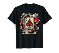 Graisseur rétro Rockabilly Ace Spades Rock & Roll Hot Rod T-Shirt