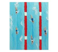Graiting Affiche D'art Abstrait Imprimée, Texture Bleue, Peinture Sur Toile De Piscine, Décor Maison, Sans Cadre D'été, 1 Pièce(HW50441-13,40x60cm)