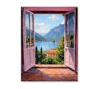 Graiting Affiche d'art Mural, Poussez La Fenêtre for Voir Le Paysage, Paysages Naturels, Peinture À l'huile, Imprimés, Décoration De Maison for Chambre Coucher, 1 Pièce(06,21x30cm No Frame)