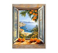Graiting Affiche d'art Mural, Poussez La Fenêtre for Voir Le Paysage, Paysages Naturels, Peinture À l'huile, Imprimés, Décoration De Maison for Chambre Coucher, 1 Pièce(02,40x60cm No Frame)