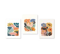 Graiting Affiche Florale Minimaliste Abstraite, 3 Pièces, Impression d'art Mural, Peinture Décorative, Décor De Maison for Chambre À Coucher, Salon, Couloir(40x50cm No Frame)