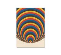 Graiting Affiche Géométrique Orange Abstraite Pop Art, Imprimés Muraux De Vélo Au Lever du Soleil, for Salon, Dortoir, Décoration Maison, 1 Pièce(DA5154,50x70cm Unframe)