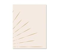 Graiting Affiches Et Imprimés d'art Mural Jaune Soleil Se Levant À L'horizon, Illustrations Naturelles Géométriques, Ligne du Milieu Siècle, 1 Pièce(03,30x40cm No Frame)