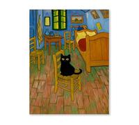 Graiting Affiches Murales De Chat Noir, Chefs-d'œuvre Artistiques, Peintures Décoratives Imprimées sur Toile, Décoration Maison for Chambre À Coucher Et Salon, 1 Pièce(09,40x60cm No Frame)