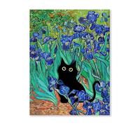Graiting Affiches Murales De Chat Noir, Chefs-d'œuvre Artistiques, Peintures Décoratives Imprimées sur Toile, Décoration Maison for Chambre À Coucher Et Salon, 1 Pièce(03,40x60cm No Frame)